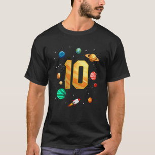 Outer Space Astronaut 10th Birthday Boy 10 Year Ol T-Shirt