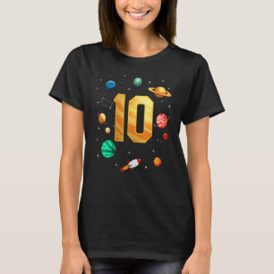 Outer Space Astronaut 10th Birthday Boy 10 Year Ol T-Shirt