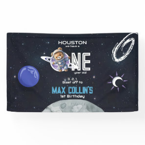 Outer Space Astronaut 1st Birthday Banner