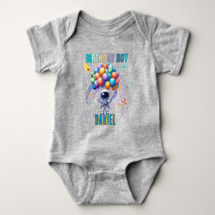 Outer Space Astronaut Birthday Boy Baby Bodysuit
