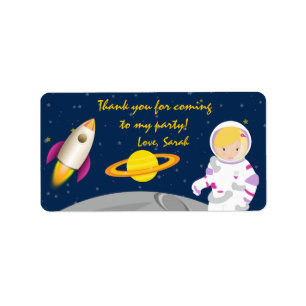 Outer Space Astronaut Birthday Favor Tags