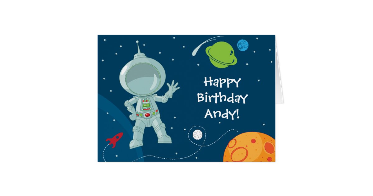 outer space astronaut birthday greeting card zazzle 50th birthday card printable