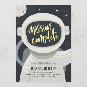 Outer Space Astronaut Birthday Invitation
