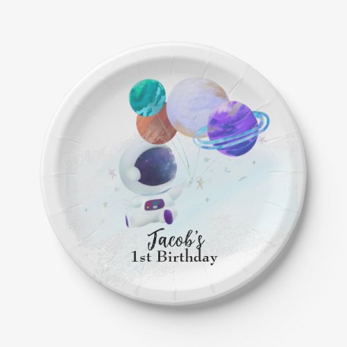 Outer Space Astronaut Birthday Paper Plates