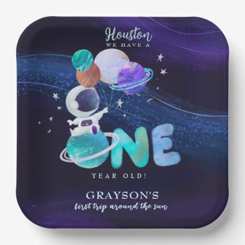 Outer Space Astronaut Birthday Paper Plates