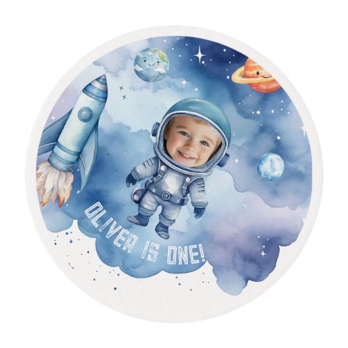 Outer Space Astronaut birthday party photo Edible Frosting Rounds