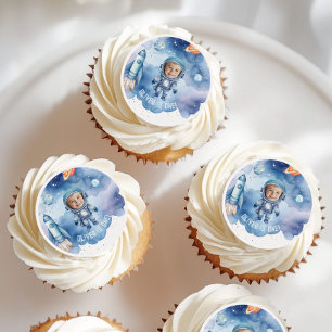 Outer Space Astronaut birthday party photo Edible Frosting Rounds