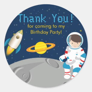 Outer Space Astronaut Birthday Party Sticker