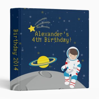 Outer Space Astronaut  Birthday Photo Album Binder by SpecialOccasionCards at Zazzle