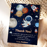 Outer Space Astronaut Birthday Thank You Card<br><div class="desc">Outer Space Astronaut Birthday Thank You Card</div>