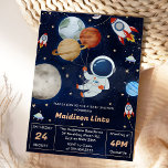 Outer Space Astronaut Boy Baby Shower Party Invitation<br><div class="desc">Outer Space Astronaut Boy Baby Shower Party Invitation</div>