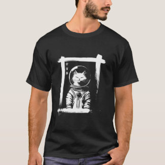 Outer Space Astronaut Cat Men Women Kids Funny Cat T-Shirt