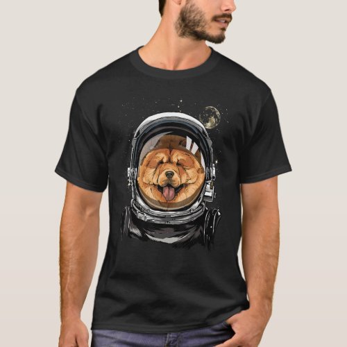 Outer Space Astronaut Chow Chow Puppy Dog  Astrono T_Shirt