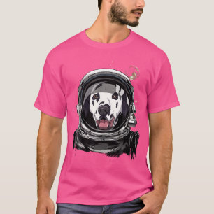 Outer Space Astronaut Dalmatian Spotted Dog Lover T-Shirt