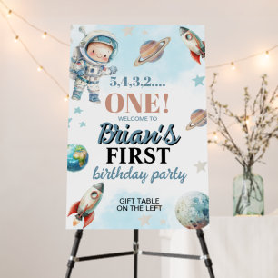 Outer Space Astronaut First Birthday Foam Board