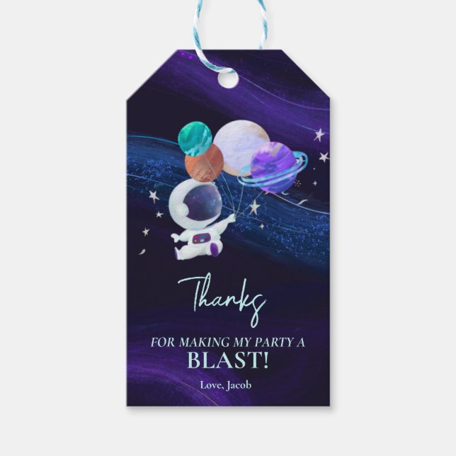 Outer Space Astronaut  Gift Tags (Front)