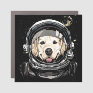 Outer Space Astronaut Golden Retriever Lover Pet D Car Magnet