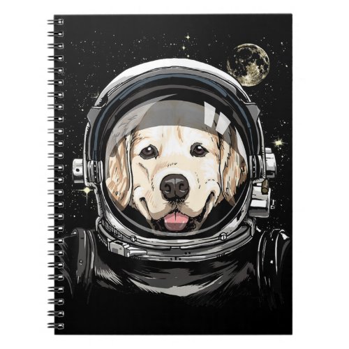 Outer Space Astronaut Golden Retriever Lover Pet D Notebook