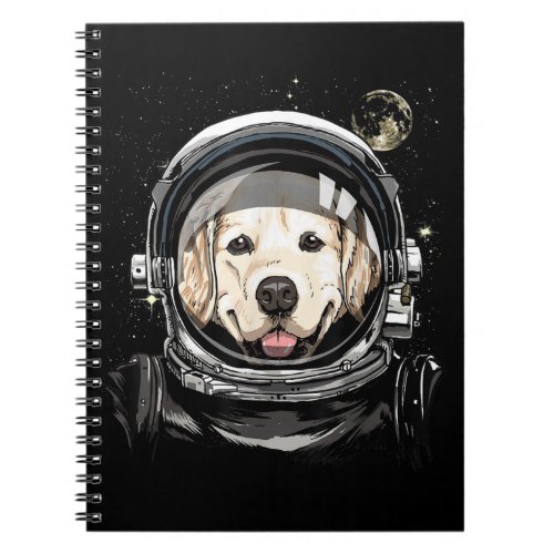 Outer Space Astronaut Golden Retriever Lover Pet D Notebook