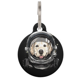 Outer Space Astronaut Golden Retriever Lover Pet D Pet ID Tag