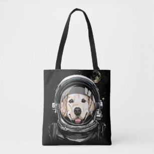 Outer Space Astronaut Golden Retriever Lover Pet D Tote Bag