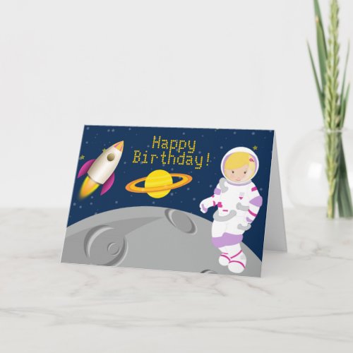 Outer Space Astronaut Greeting Card