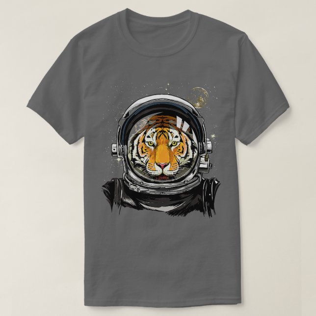 Outer Space Astronaut iger Face Astronomy Lover Ga T-Shirt (Design Front)