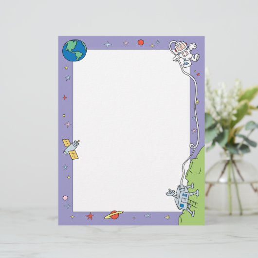 Outer Space Astronaut Letterhead (Standing Front)