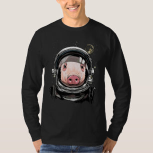 Outer Space Astronaut Pig Face Farm Animal Pig Ga T-Shirt