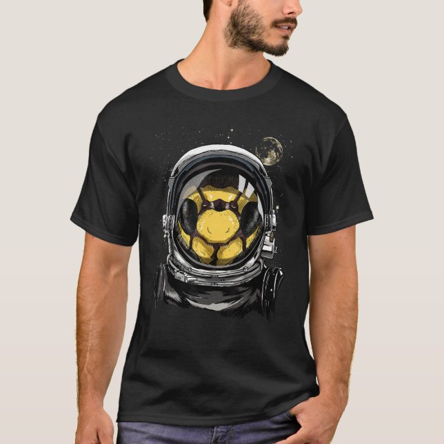 Outer Space Astronaut Queen Bee Galaxy Beekeeping  T-Shirt (Front)