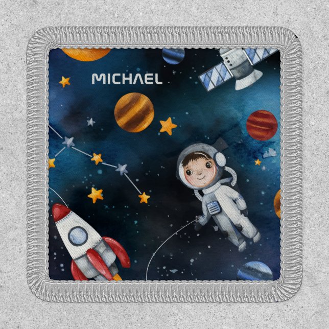 Outer Space Astronaut Shuttle Personalized Patch (Front)