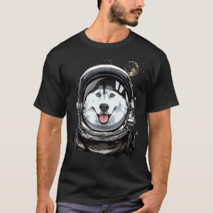 Outer Space Astronaut Siberian Husky Pet Animal Do T-Shirt