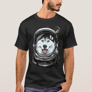 Outer Space Astronaut Siberian Husky Pet Animal Do T-Shirt