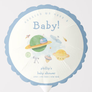 Outer Space Astronaut Spaceship Boy Baby Shower Balloon
