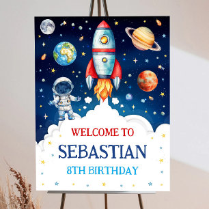 Outer Space Astronaut Welcome Sign