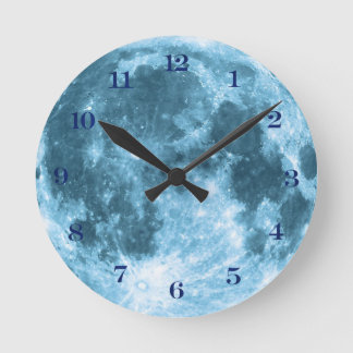 Outer Space Astronomy Astronaut Nursery Moon Round Clock