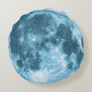 Outer Space Astronomy Astronaut Nursery Moon Round Pillow