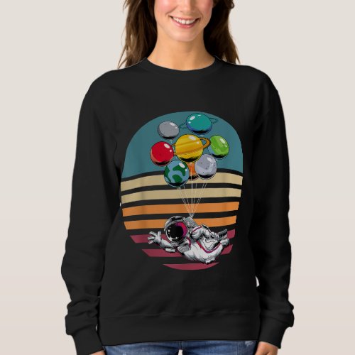 Outer Space Astronomy Cosmonaut Kids Retro Astrona Sweatshirt