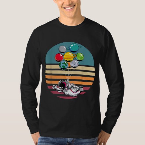 Outer Space Astronomy Cosmonaut Kids Retro Astrona T_Shirt