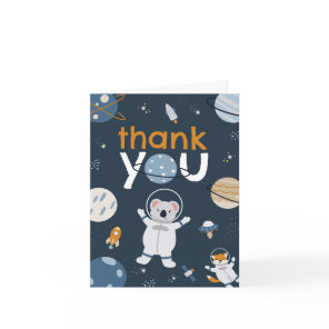 Outer Space Baby Boy Shower Thank You Card