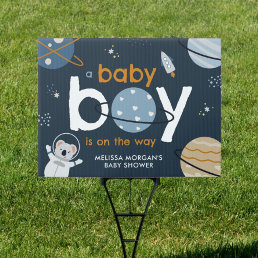 Outer Space Baby Boy Shower Yard Sign