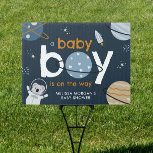 Outer Space Baby Boy Shower Yard Sign