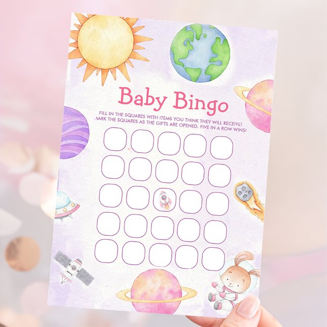 Outer Space Baby Shower Bingo Game Card (Creator Uploaded)