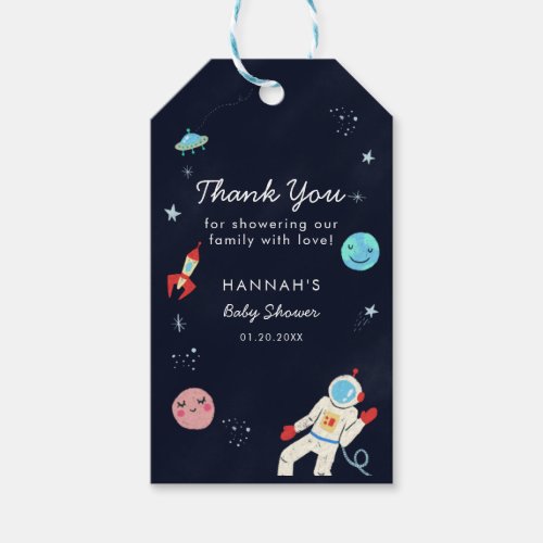 Outer Space Baby Shower Boy Gift Tags
