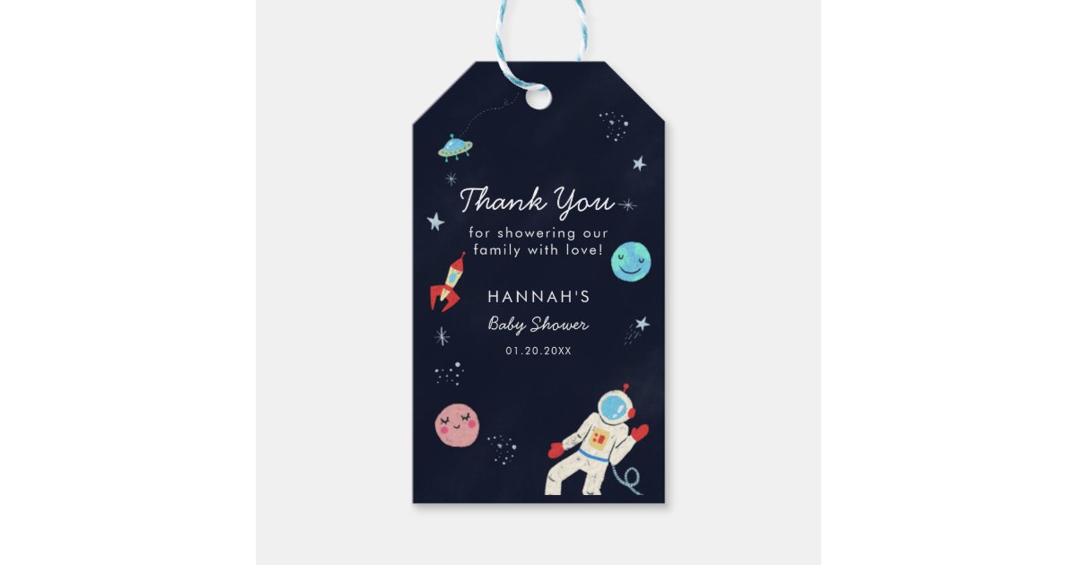 Outer Space Baby Shower Boy Gift Tags Zazzle Com