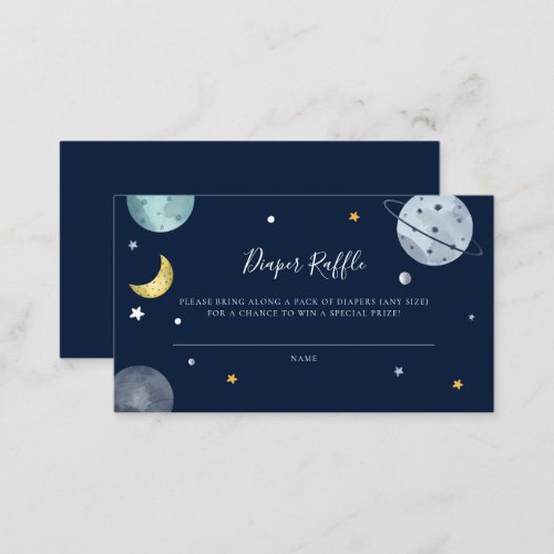 Outer Space Baby Shower Diaper Raffle Enclosure Card