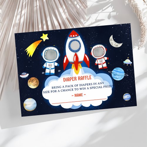 Outer Space Baby Shower Diaper Raffle Ticket  Encl Enclosure Card
