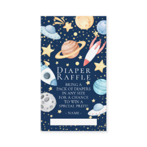 Outer Space Baby Shower Diaper Raffle Ticket Enclosure Card