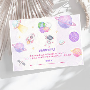 Outer Space Baby Shower Diaper Raffle Ticket Enclosure Card