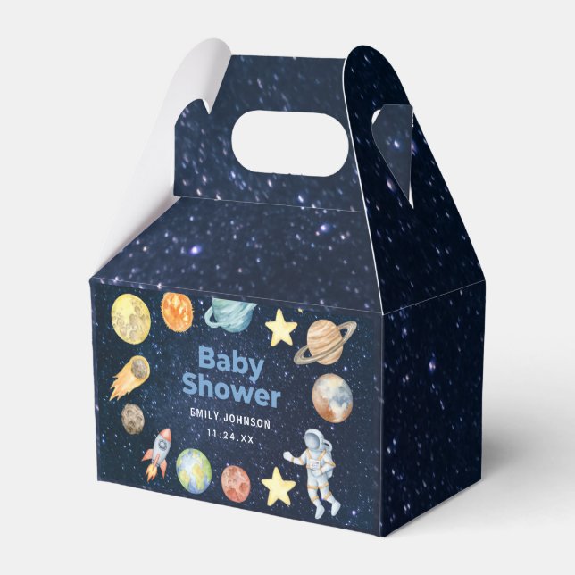Outer Space Baby shower Favor Boxes (Front Side)